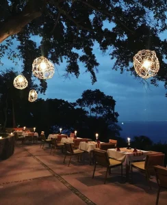 An intimate open-air retreat space at Verana, where couples engage in an Exclusive Couples Therapy Retreat designed to foster communication, emotional healing, and deeper intimacy.