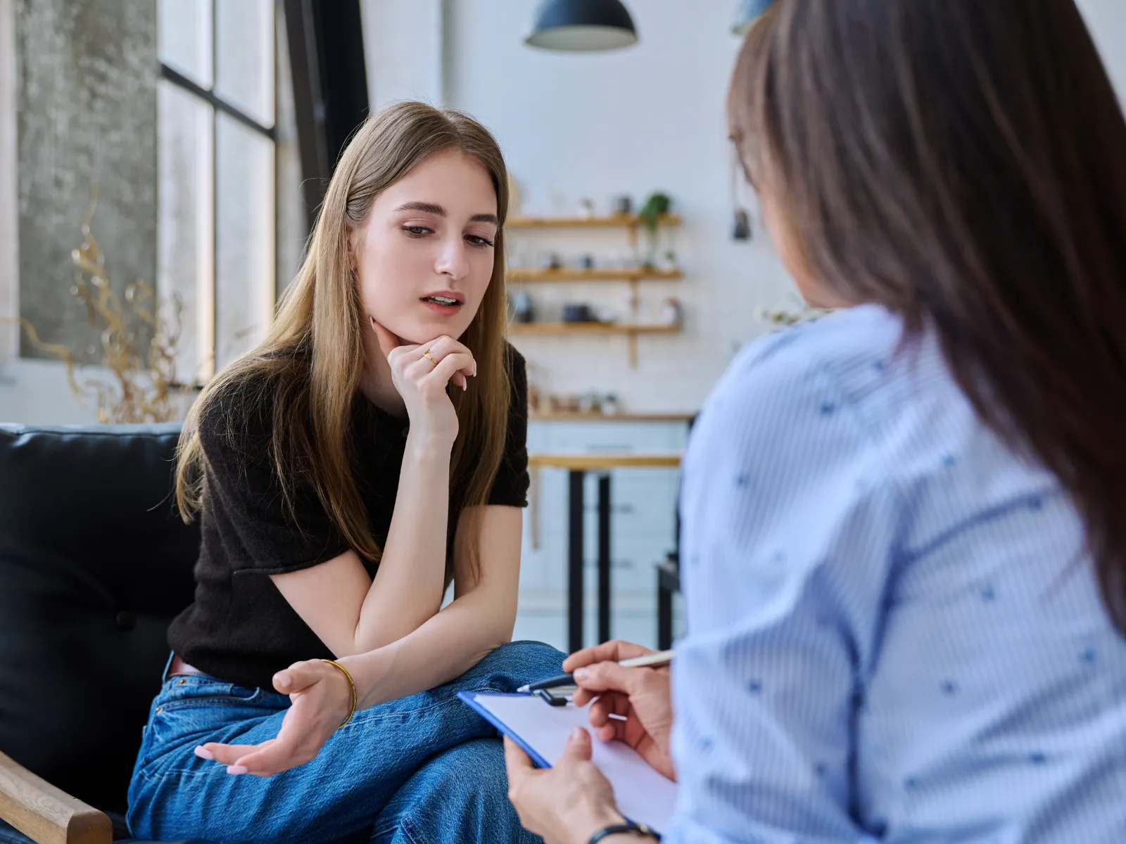 A woman in a performance psychology session